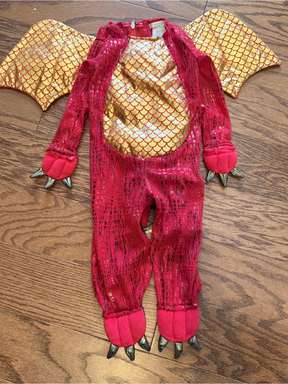 Pottery Barn Kids Red and Gold Dragon Costume with Wings (head not included)